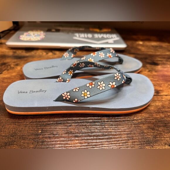 Vera Bradley Blue Floral flip flops sandals size S - Picture 5 of 5
